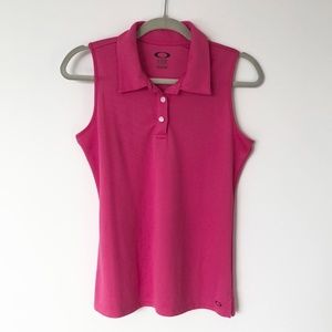 Pink Oakley Sleeveless Golf Shirt